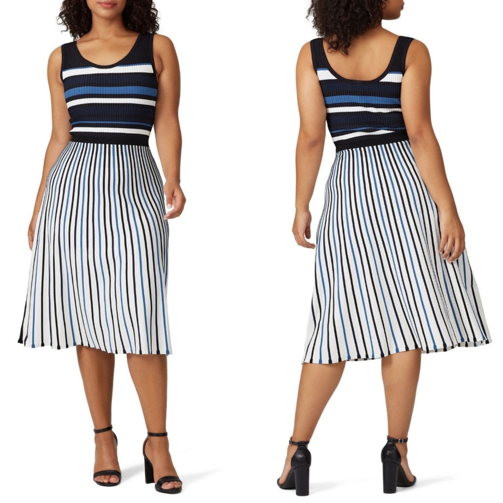 🧺 Tanya Taylor Blue & White Iolanda Dress, Sz 0X (14-16)